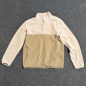Uniqlo Neutral Two-Tone Fleece Pullover Men's Size Medium
